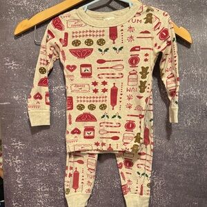 Hanna Anderson Festive Red and Holly Kids Pajamas set